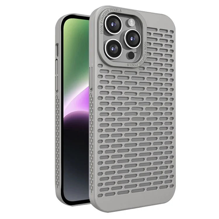 For iPhone 14 Pro PC Case Full Cover Heat Dissipation Hollow Phone Protector