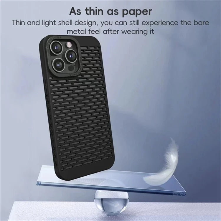 For iPhone 14 Pro PC Case Full Cover Heat Dissipation Hollow Phone Protector