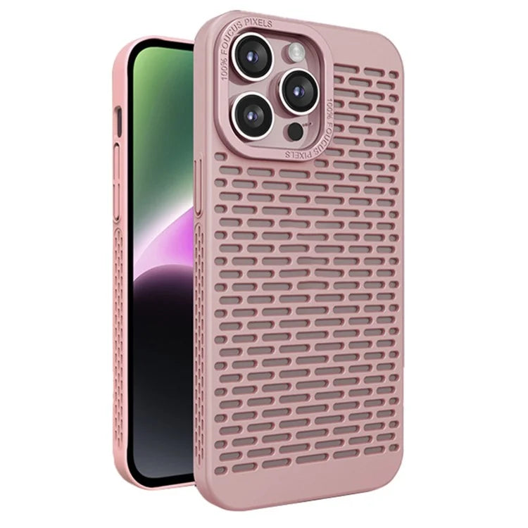 For iPhone 14 Pro PC Case Full Cover Heat Dissipation Hollow Phone Protector