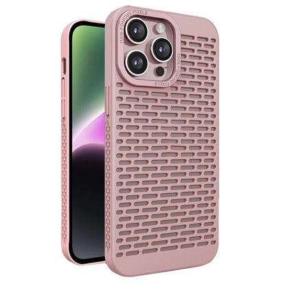 For iPhone 14 Pro PC Case Full Cover Heat Dissipation Hollow Phone Protector