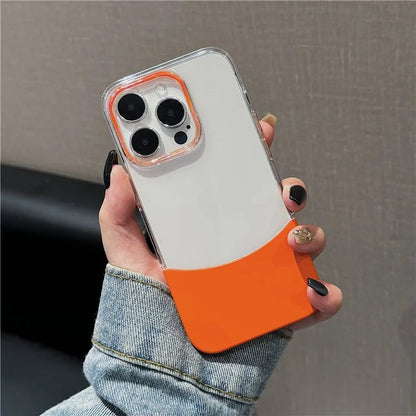 For iPhone 15 Pro Case Splicing Color Hard PC Shockproof Protective Cover