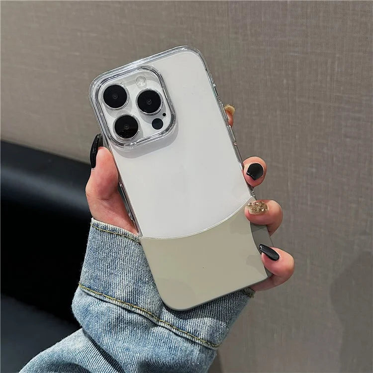 For iPhone 15 Pro Case Splicing Color Hard PC Shockproof Protective Cover
