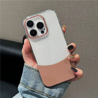 For iPhone 15 Pro Case Splicing Color Hard PC Shockproof Protective Cover