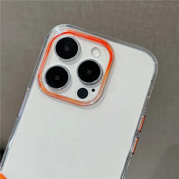 For iPhone 15 Pro Case Splicing Color Hard PC Shockproof Protective Cover