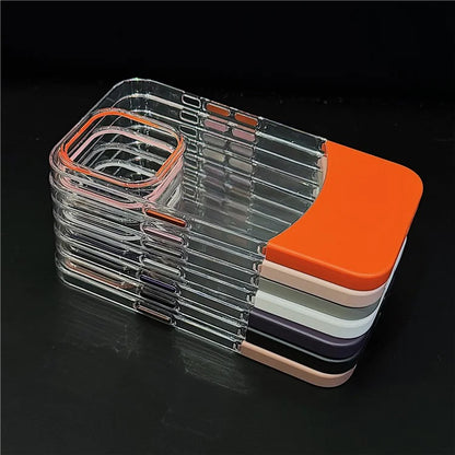 For iPhone 15 Pro Case Splicing Color Hard PC Shockproof Protective Cover
