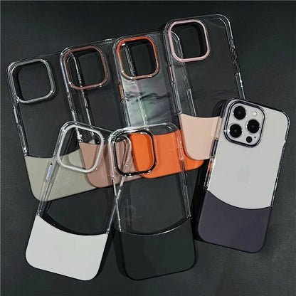 For iPhone 15 Pro Case Splicing Color Hard PC Shockproof Protective Cover