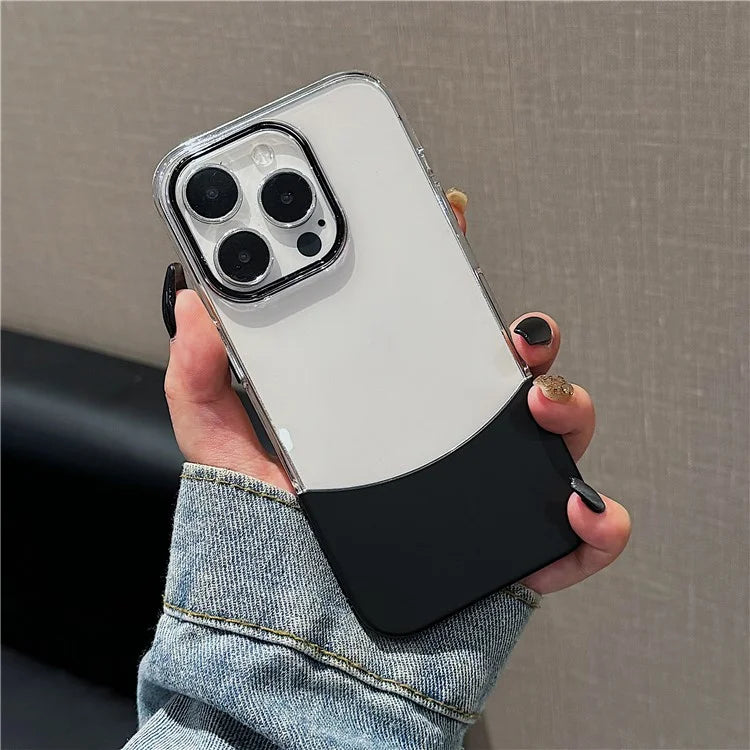 For iPhone 15 Pro Max Case Splicing Color Crystal Back PC Hard Shell Cover