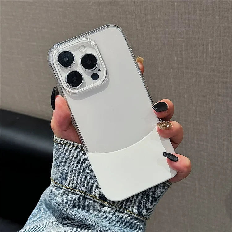 For iPhone 15 Pro Max Case Splicing Color Crystal Back PC Hard Shell Cover