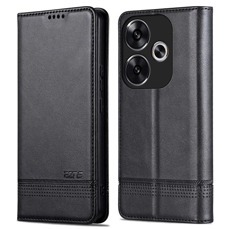 AZNS For Xiaomi Redmi Turbo 3 5G / Poco F6 5G Case PU Leather Magnetic Closure Shockproof Flip Phone Cover