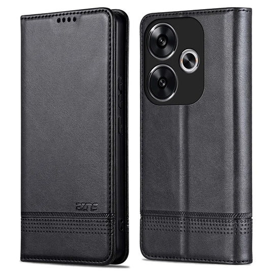 AZNS For Xiaomi Redmi Turbo 3 5G / Poco F6 5G Case PU Leather Magnetic Closure Shockproof Flip Phone Cover