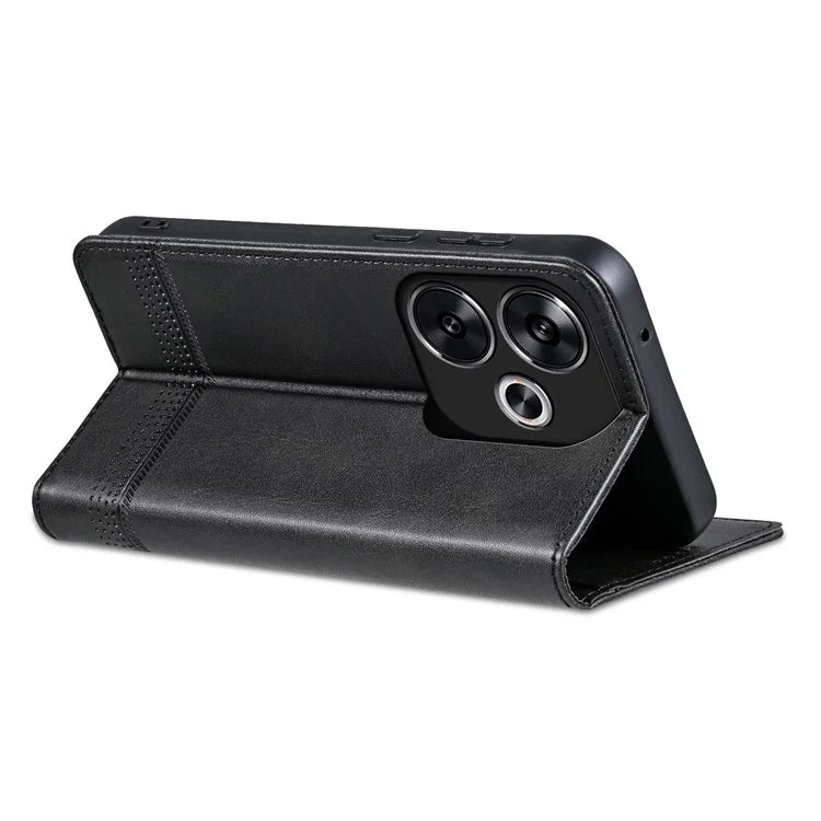AZNS For Xiaomi Redmi Turbo 3 5G / Poco F6 5G Case PU Leather Magnetic Closure Shockproof Flip Phone Cover