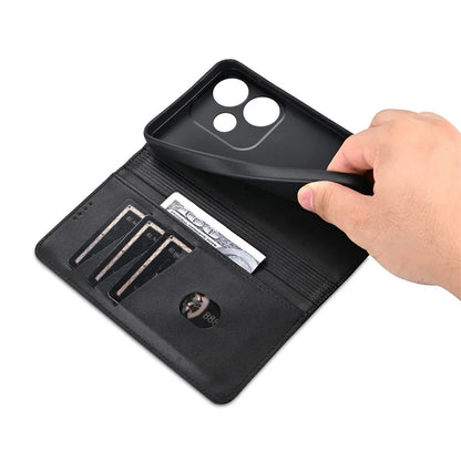 AZNS For Xiaomi Redmi Turbo 3 5G / Poco F6 5G Case PU Leather Magnetic Closure Shockproof Flip Phone Cover