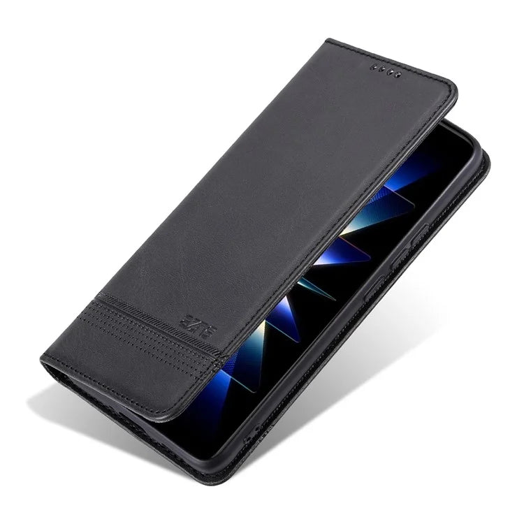 AZNS For Xiaomi Redmi Turbo 3 5G / Poco F6 5G Case PU Leather Magnetic Closure Shockproof Flip Phone Cover