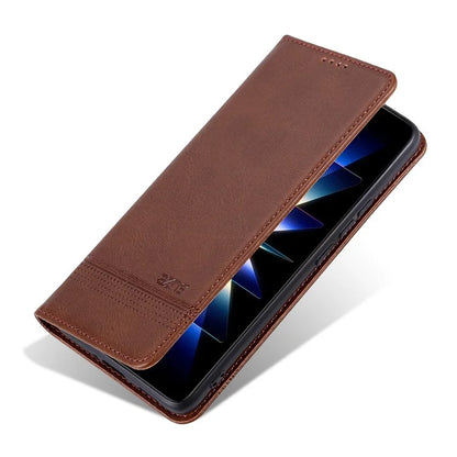 AZNS For Xiaomi Redmi Turbo 3 5G / Poco F6 5G Case PU Leather Magnetic Closure Shockproof Flip Phone Cover