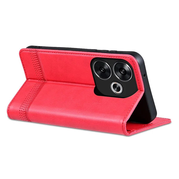 AZNS For Xiaomi Redmi Turbo 3 5G / Poco F6 5G Case PU Leather Magnetic Closure Shockproof Flip Phone Cover