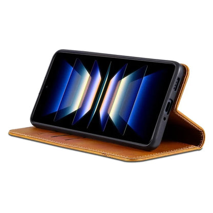 AZNS For Xiaomi Redmi Turbo 3 5G / Poco F6 5G Case PU Leather Magnetic Closure Shockproof Flip Phone Cover