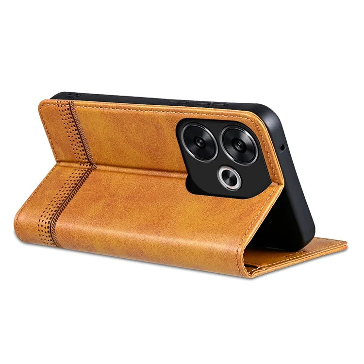 AZNS For Xiaomi Redmi Turbo 3 5G / Poco F6 5G Case PU Leather Magnetic Closure Shockproof Flip Phone Cover