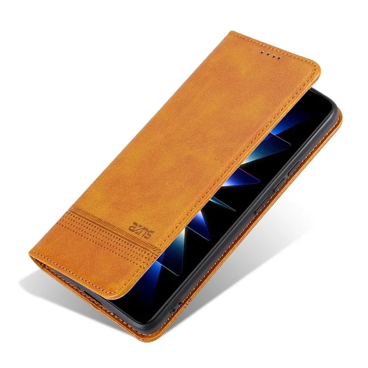 AZNS For Xiaomi Redmi Turbo 3 5G / Poco F6 5G Case PU Leather Magnetic Closure Shockproof Flip Phone Cover