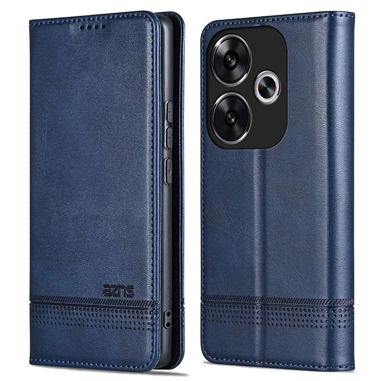 AZNS For Xiaomi Redmi Turbo 3 5G / Poco F6 5G Case PU Leather Magnetic Closure Shockproof Flip Phone Cover