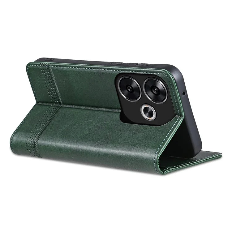 AZNS For Xiaomi Redmi Turbo 3 5G / Poco F6 5G Case PU Leather Magnetic Closure Shockproof Flip Phone Cover