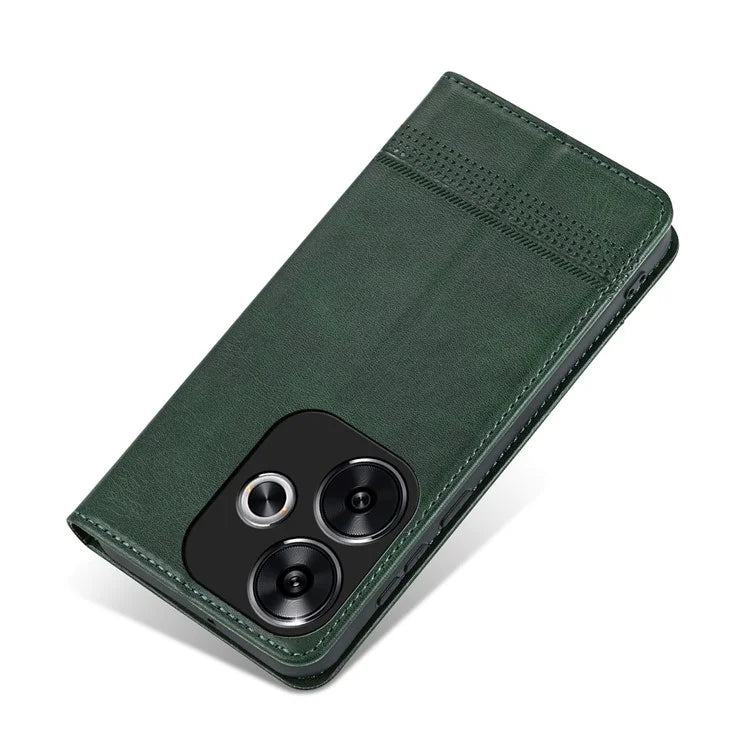 AZNS For Xiaomi Redmi Turbo 3 5G / Poco F6 5G Case PU Leather Magnetic Closure Shockproof Flip Phone Cover