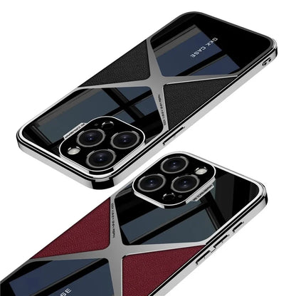 GKK For iPhone 15 Pro Max Case Anti-Scratch Leather+TPU+Hard PC Splice Phone Cover