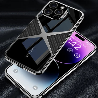 GKK For iPhone 14 Pro Cell Phone Case Leather Coated TPU Frame PC Back Splicing Shell