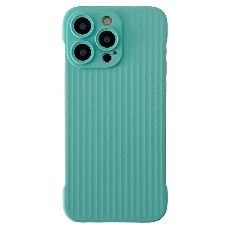 For iPhone 15 Pro Max Case Corrugated Texture Hard PC Frameless Rubberized Phone Cover