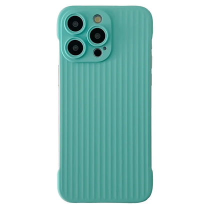 For iPhone 15 Pro Max Case Corrugated Texture Hard PC Frameless Rubberized Phone Cover