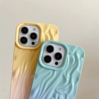 For iPhone 15 Pro Max Case Pleat Design Color Splicing TPU Phone Cover