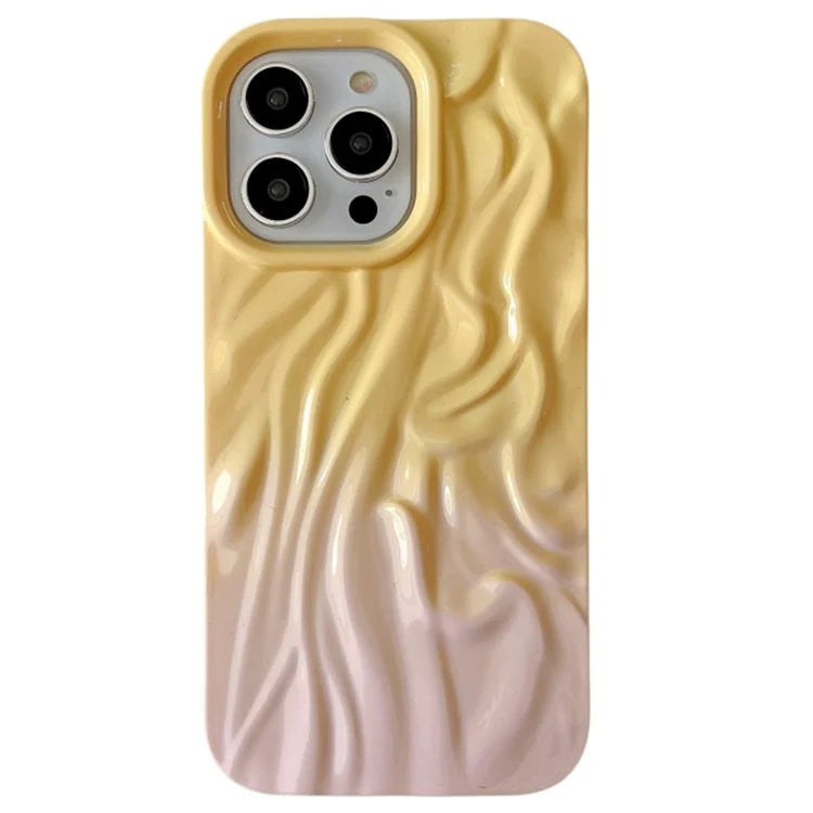 For iPhone 15 Pro Max Case Pleat Design Color Splicing TPU Phone Cover
