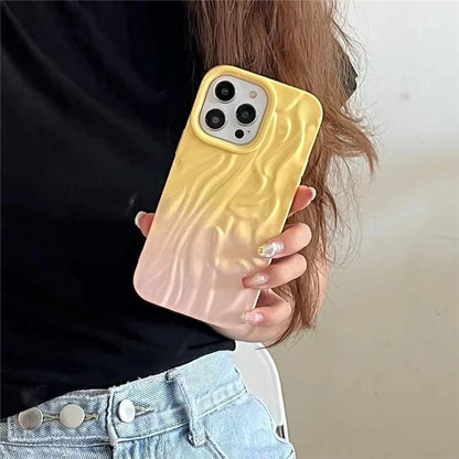 For iPhone 15 Pro Max Case Pleat Design Color Splicing TPU Phone Cover