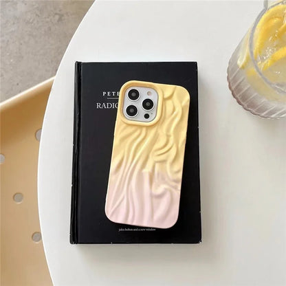 For iPhone 15 Pro Max Case Pleat Design Color Splicing TPU Phone Cover