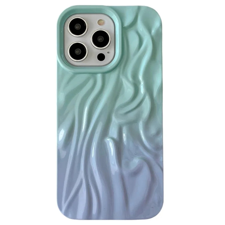 For iPhone 15 Pro Max Case Pleat Design Color Splicing TPU Phone Cover