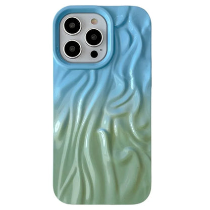 For iPhone 15 Pro Max Case Pleat Design Color Splicing TPU Phone Cover