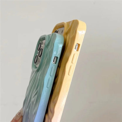 For iPhone 15 Pro Max Case Pleat Design Color Splicing TPU Phone Cover