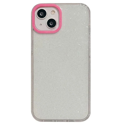 For iPhone 13 Case Clear Glitter Soft TPU Shockproof Phone Cover with Colorful Lens Frame
