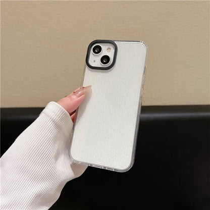 For iPhone 13 Case Clear Glitter Soft TPU Shockproof Phone Cover with Colorful Lens Frame