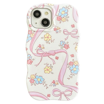 For iPhone 15 Flower Pattern Back Cover Acrylic+TPU Detachable Phone Case