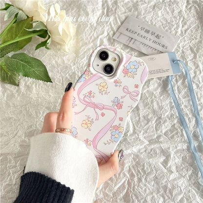 For iPhone 15 Flower Pattern Back Cover Acrylic+TPU Detachable Phone Case