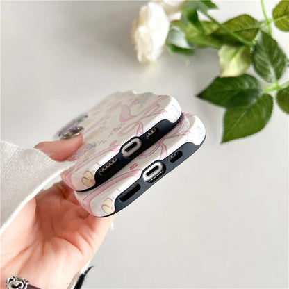 For iPhone 15 Flower Pattern Back Cover Acrylic+TPU Detachable Phone Case
