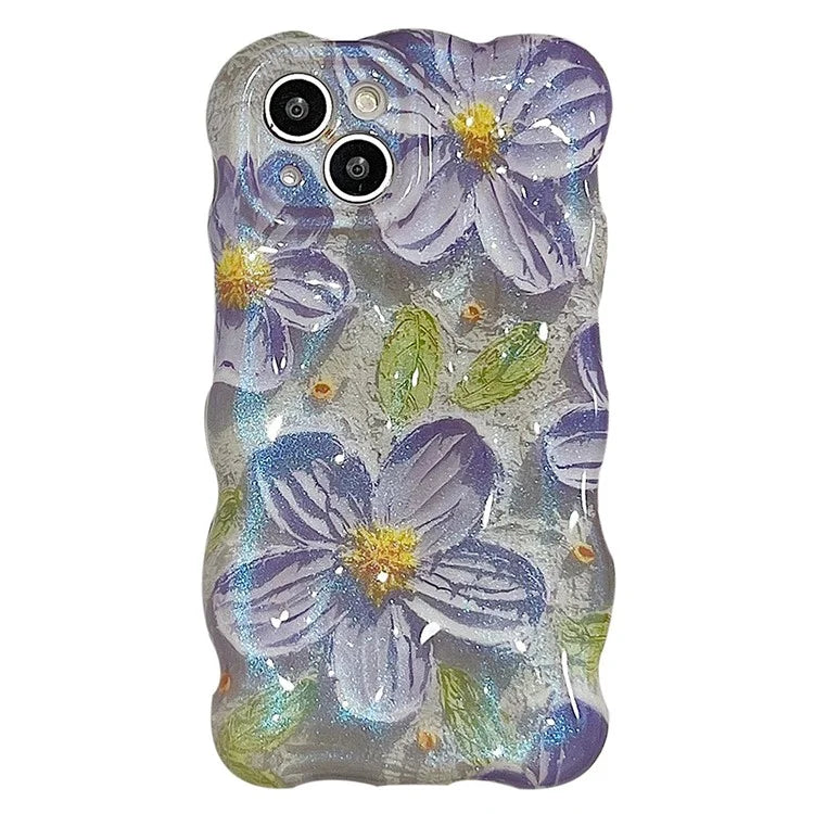 For iPhone 15 Case Liquid Silicone Phone Shell Water Transfer Printing Cell Phone Protective Cover