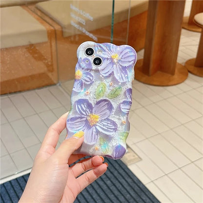 For iPhone 15 Case Liquid Silicone Phone Shell Water Transfer Printing Cell Phone Protective Cover