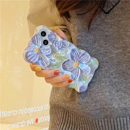 For iPhone 15 Case Liquid Silicone Phone Shell Water Transfer Printing Cell Phone Protective Cover