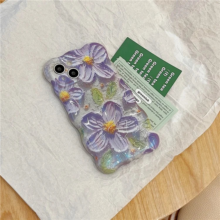 For iPhone 15 Case Liquid Silicone Phone Shell Water Transfer Printing Cell Phone Protective Cover