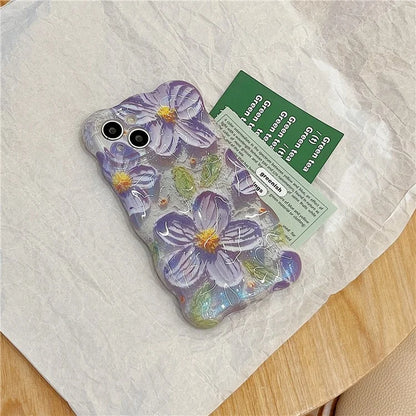 For iPhone 15 Case Liquid Silicone Phone Shell Water Transfer Printing Cell Phone Protective Cover
