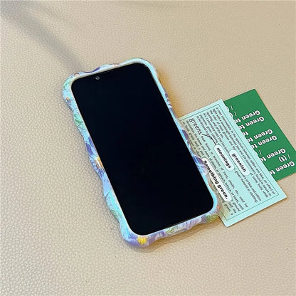 For iPhone 15 Case Liquid Silicone Phone Shell Water Transfer Printing Cell Phone Protective Cover