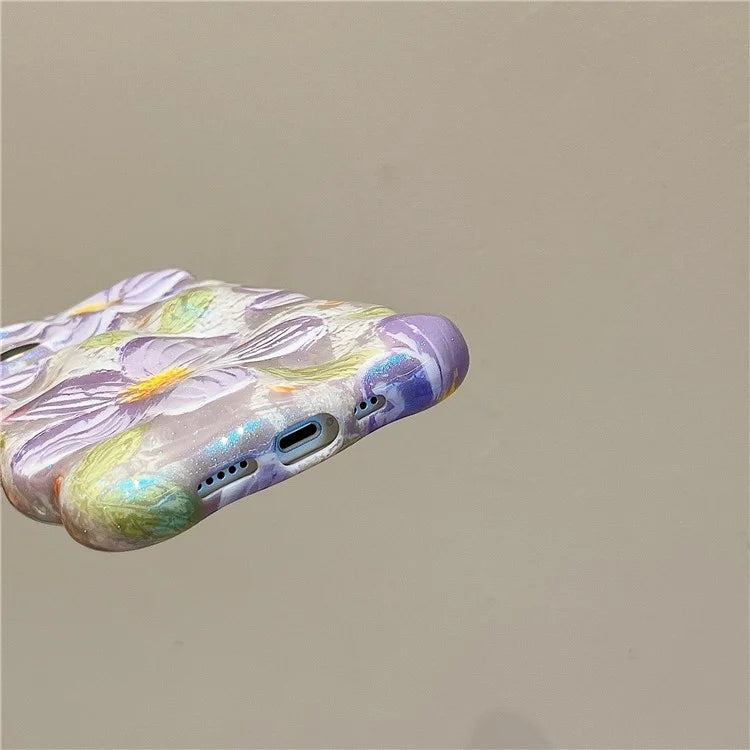 For iPhone 15 Case Liquid Silicone Phone Shell Water Transfer Printing Cell Phone Protective Cover