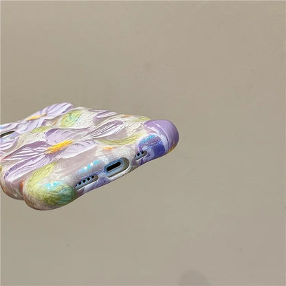 For iPhone 15 Case Liquid Silicone Phone Shell Water Transfer Printing Cell Phone Protective Cover
