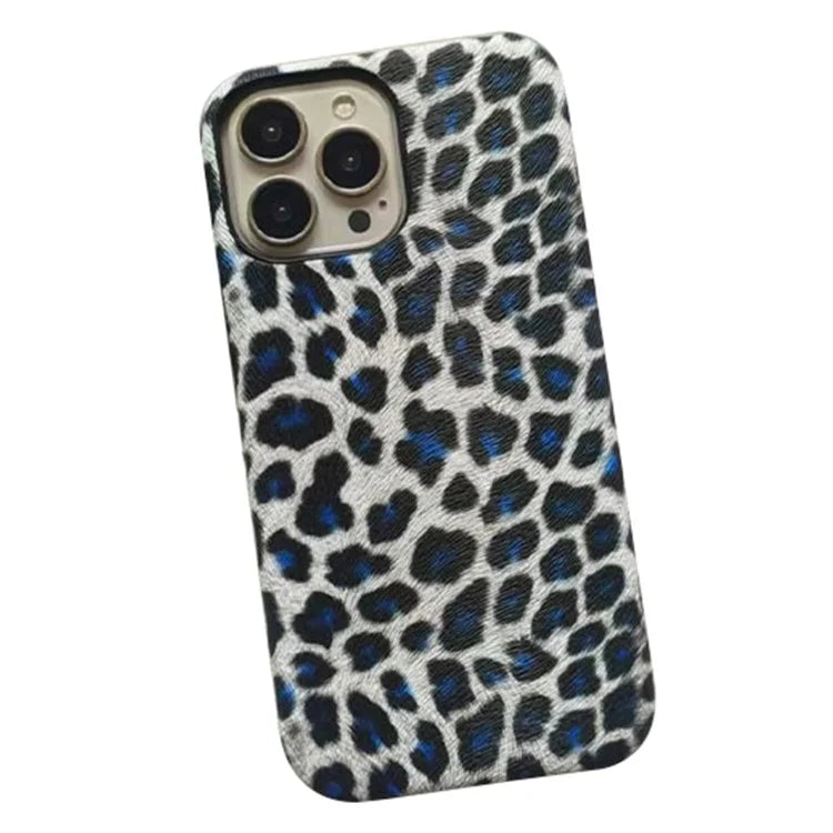For iPhone 14 Pro Max Leopard Texture Phone Case PC+PU Leather Phone Shell (Not Complete Covering)